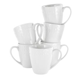 Cara 6 Pc.10 Oz. Porcelain Cup Set in White