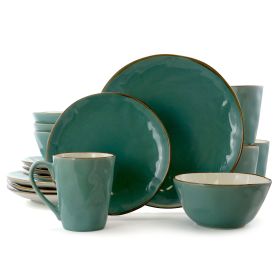 Caribbean Tide 16 Pc. Luxurious Stoneware Set for 4