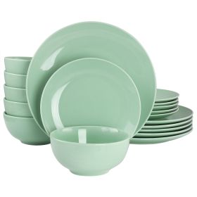 Luna 18 Pc. Porcelain Dinnerware Set in Mint