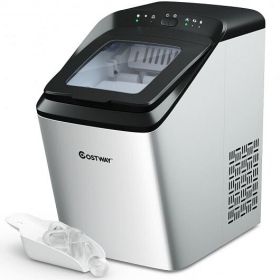 SS Ice Maker 33 Lbs/ 24Hrs Self-Clean Function w/Scoop