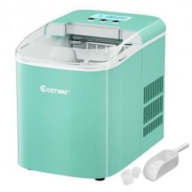 26 lbs Countertop LCD Display Ice Maker w/Ice Scoop