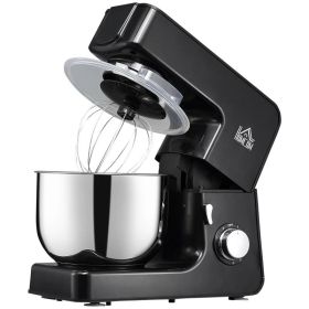 Black SS 6 Quart Bowl Tilt 600W Kitchen Mixer