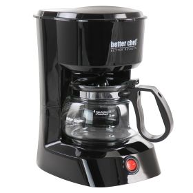 4 Cup Coffee Maker in Black w/Filter Basket