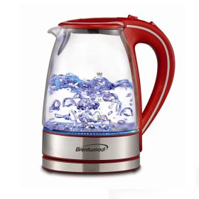 Tempered Glass Tea Kettles, 1.7 L Red