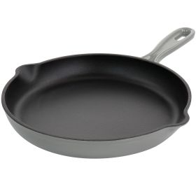 Round 10.25 Inch Enameled Cast Iron Skillet in Gray