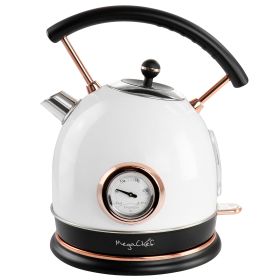 1.8 L Half Circle Electric Tea Kettle w/Thermostat in White