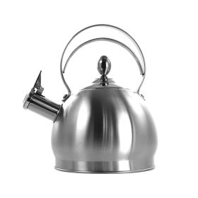 2.8 L. Round Stovetop Whistling Kettle in Brushed Silver