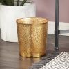 1.3 Gallon Round Perforated Copper Gold Metal Trash Can