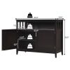 Dark Brown Wood 2-Door Dining Buffet Sideboard Cabinet