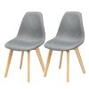 Set of 2 Mid-Century Modern Gray Dining Chair w/Wood Legs