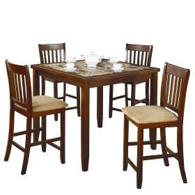 Casual Dining Set w/Microfiber Padded Counter Height Stools