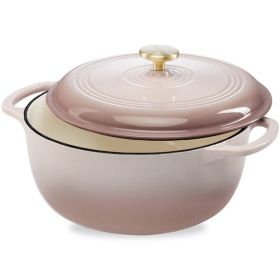 6 Quart Large Pink Beige Off-White Dutch Oven