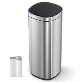 Motion Sensor SS 13 Gallon Trash Can w/Ozone Button