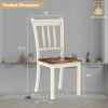 Set of 2 Wood White Armless Dining Chairs