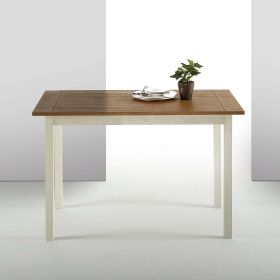 Classic Pine Wood 45 x 28 inch Dining Table w/White Legs