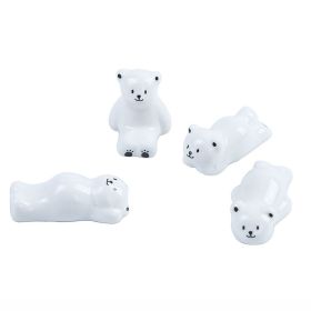 4 Pc. Cute Ceramics Polar Bear Chopstick Holder