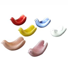 6Pcs Assorted Color Ceramics Brids Chopstick Holder Home Decorative Tableware Stand Rest Rack