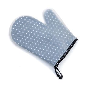 Set of 2 Transparent Silicone Oven Mitts Clear Polka Dot