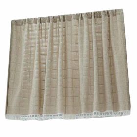 Modern Half Window Brown Short Curtains, 55x18 inch