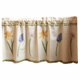 Rustic Linen Cotton Half Window Curtain, Daffodil, 53x23 inch