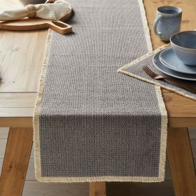 Cotton Rich 14" x 90" Grey Table Runner