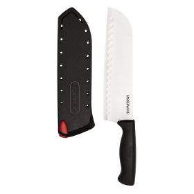 Edgekeeper 7 In. Santoku Black Knife w/Self-Sharpening Sleeve