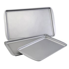 Nonstick Bakeware 3 Pc. Cookie Pan Set, Gray