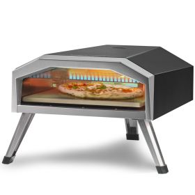 Outdoor Propane Pizza Oven, 13 In. SS w/Pizza Stone