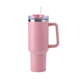 30oz. SS Insulated Thermal Mug w/Handle & Straw (Color: 30oz Pink, Capacity: 1PC)