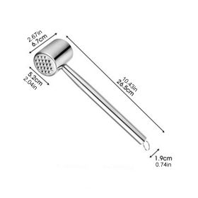 Stainless Steel Meat Hammer Meat Tenderizer (Color: A)