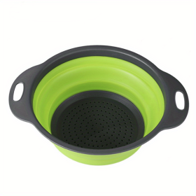 Silicone Collapsible Colander (Color: Green2, size: small)