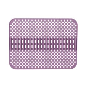 Kitchen Silicone Drain Mat 16.93 x 12.6inch (Color: Purple, Quantity: 1pc)