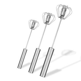 Semi-Automatic Stainless Steel Egg Rotary Whisk Beater (size: 12 inch)