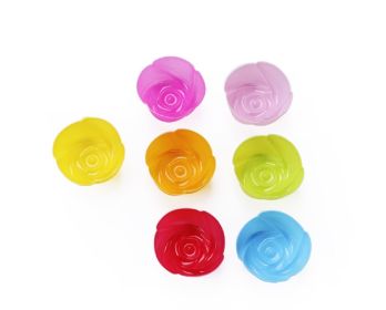 Colorful Shaped Nonstick Silicone Cupcake Molds (Design: flower)