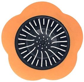 Flower Shaped Sink Strainer 4.5inch Diameter (Color: Orange)