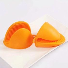 2pcs Silicone Kitchen Anti-Inflammatory Gloves (Color: Orange 2 Pack)