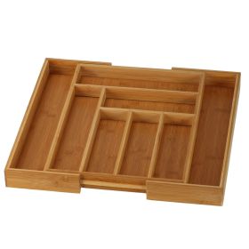 Bamboo Expandable Kitchen Utensils/Flatware Drawer Organizer, Natural (Color: Natural A)