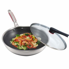 Multi-Purpose Nonstick Wok, Stainless Steel (size: 32CM)