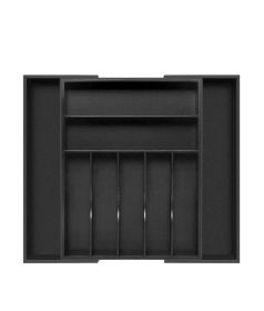 Bamboo Adjustable Kitchen Utensils/Flatware Drawer Organizer, Colored (Color: Black)