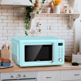 700W Retro Countertop Microwave Oven w/5 Micro Power Levels  Auto Cooking Function (Color: Green)